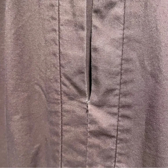 En Saison Maxi Balloon Sleeve Asymmetrical Boho Keyhole Poplin Dress in Brown L - Picture 12 of 13